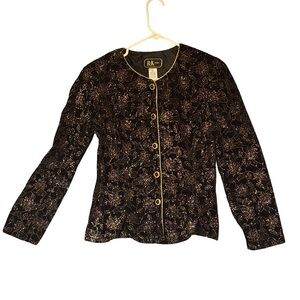 R&K Floral Sequin Evening Jacket Size 8 Vintage